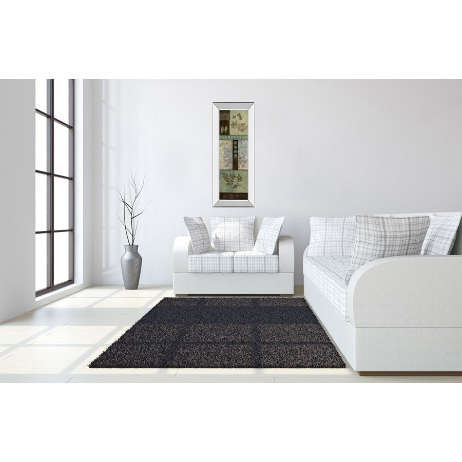 Classy Living Verdant Leaf Collage 18x42in Wall Art | Transitional Mirrored Frame | Living Room & Bedroom Botanical Decor | 18 x 42 x 3 in | Model 1150MF