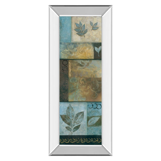 Classy Living Verdant Whimsy 18x42in Rectangular Wall Art | Transitional Mirrored Frame with Paper Art | Living Room & Bedroom Decor | 18 x | Model 1154MF