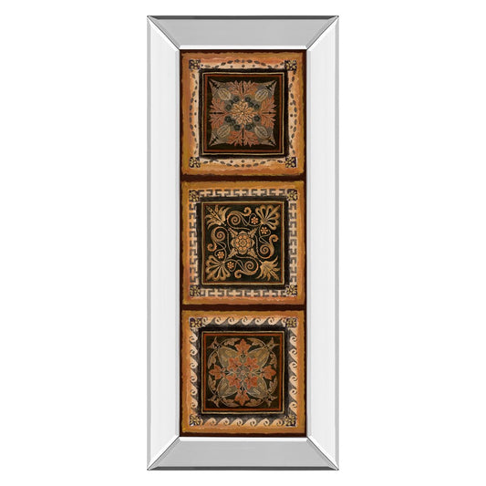 Classy Living Autumn Trio 18x42in Wall Art | Traditional Mirrored Frame with Multicolor Botanical Design | Living Room & Office Decor | 18 | Model 1156MF