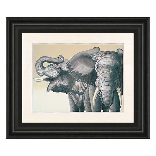 Classy Living Majestic Elephants Wall Art 26x22in | Contemporary Midnight Aura MDF Frame | Living Room & Bedroom Decor | 26 x 22 x 1 in | Model 116
