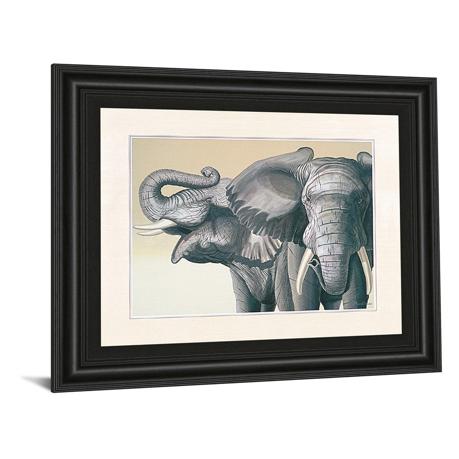 Classy Living Majestic Elephants Wall Art 26x22in | Contemporary Midnight Aura MDF Frame | Living Room & Bedroom Decor | 26 x 22 x 1 in | Model 116
