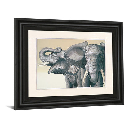 Classy Living Majestic Elephants Wall Art 26x22in | Contemporary Midnight Aura MDF Frame | Living Room & Bedroom Decor | 26 x 22 x 1 in | Model 116