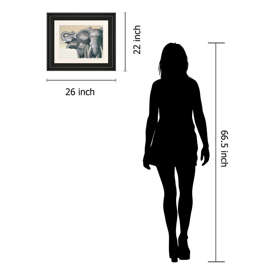 Classy Living Majestic Elephants Wall Art 26x22in | Contemporary Midnight Aura MDF Frame | Living Room & Bedroom Decor | 26 x 22 x 1 in | Model 116