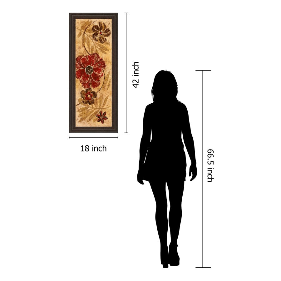 Classy Living Honey Blossom 18x42in Vertical Wall Art | Contemporary Botanical Mixed Media | Living Room & Bedroom Accent | 1 x 18 x 42 in | Model 1160
