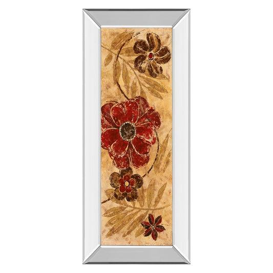 Classy Living Honey Blossom Wall Art 18x42in | Contemporary Botanical with Mirrored Frame | Living Room & Bedroom Decor | 18 x 42 x 3 in | Model 1160MF