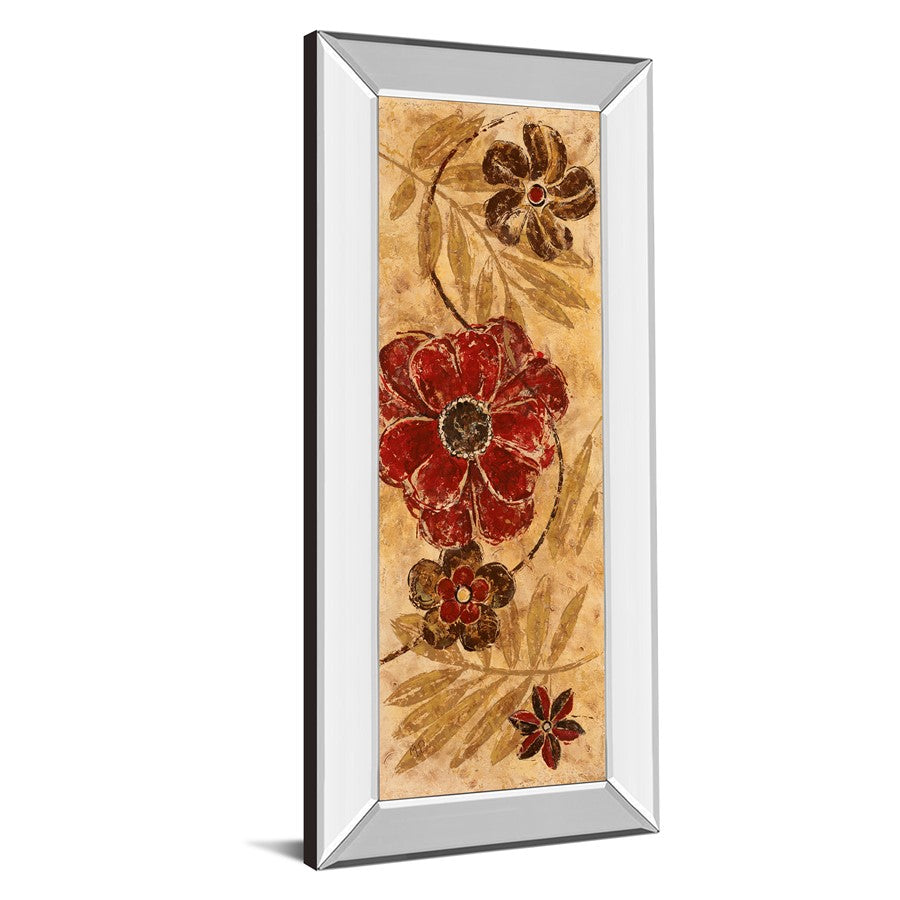 Classy Living Honey Blossom Wall Art 18x42in | Contemporary Botanical with Mirrored Frame | Living Room & Bedroom Decor | 18 x 42 x 3 in | Model 1160MF