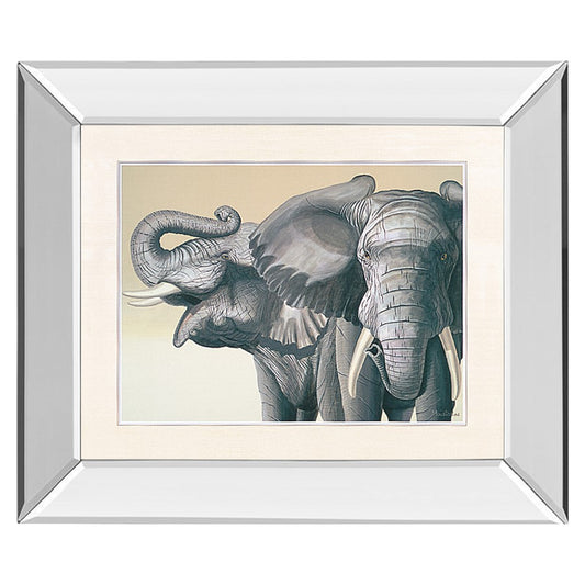 Classy Living Majestic Elephants 22x26in Wall Art | Contemporary Mirrored Frame | Living Room & Office Decor | 26 x 22 x 3 in | Model 116MF