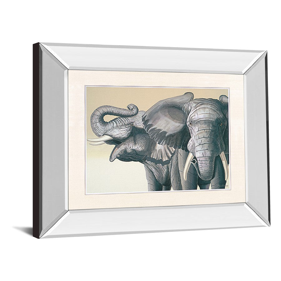 Classy Living Majestic Elephants 22x26in Wall Art | Contemporary Mirrored Frame | Living Room & Office Decor | 26 x 22 x 3 in | Model 116MF