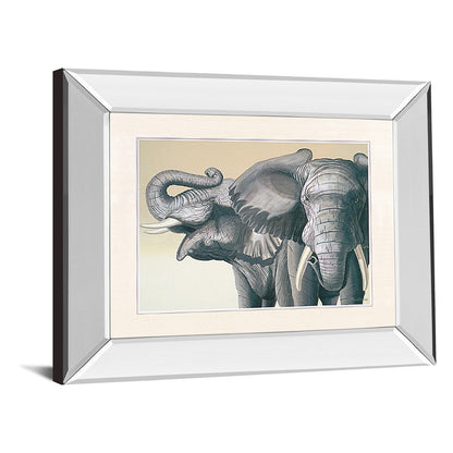 Classy Living Majestic Elephants 22x26in Wall Art | Contemporary Mirrored Frame | Living Room & Office Decor | 26 x 22 x 3 in | Model 116MF
