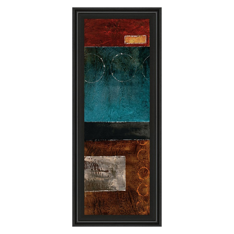 Classy Living Linear Depth Wall Art 18x42in | Transitional Abstract Mixed Media on Paper in Black MDF Frame | Living Room & Office Decor | 1 | Model 1175