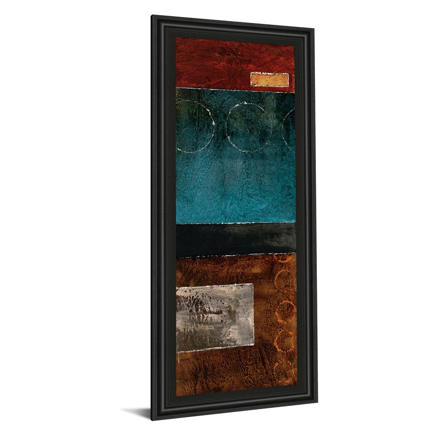 Classy Living Linear Depth Wall Art 18x42in | Transitional Abstract Mixed Media on Paper in Black MDF Frame | Living Room & Office Decor | 1 | Model 1175