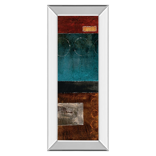 Classy Living Linear Depth Wall Art 18x42in | Transitional Abstract Multicolor on Paper in Mirrored Frame | Living Room & Office Decor | 18 | Model 1175MF
