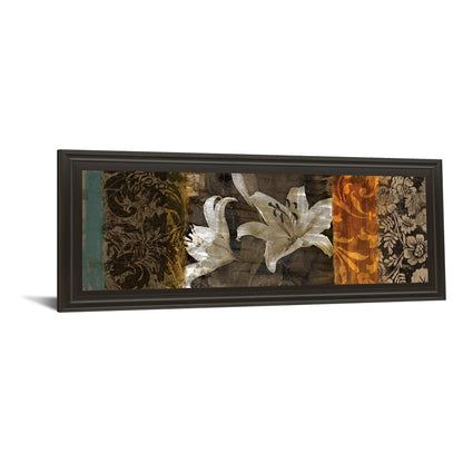 Classy Living Lily Harmony Wall Art 42x18in | Transitional Multicolor Paper on MDF in Dark Chocolate Frame | Living Room, Bedroom & Office | Model 1176