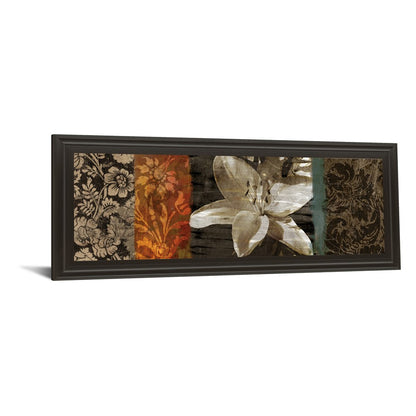 Classy Living Evanescent Lily 42x18in Wall Art | Transitional Rectangle Graphic Art in Dark Chocolate MDF Frame | Living Room, Bedroom & | Model 1177