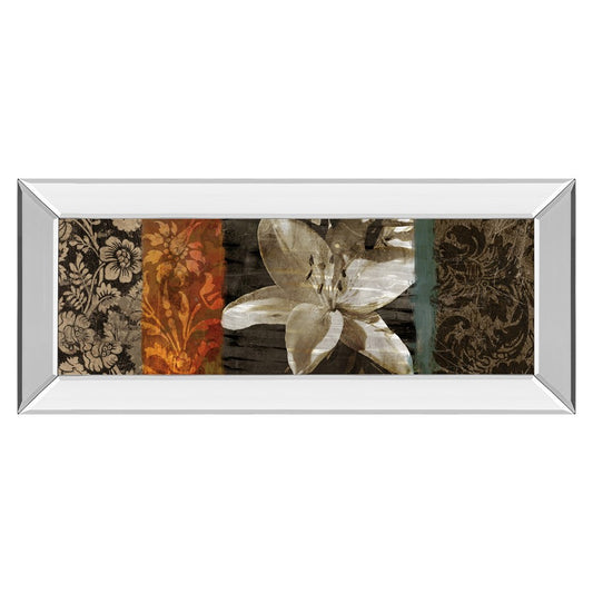 Classy Living Evanescent Lily 42x18in Wall Art | Transitional Multicolor Paper Art in Mirrored Frame | Living Room & Bedroom Decor | 42 x | Model 1177MF