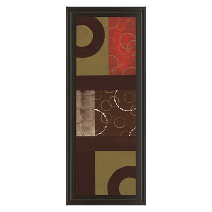 Classy Living Retro Circles 18x42in Wall Art | Transitional Multicolor Geometric on Paper | Living Room & Office Decor | 18 x 42 x 1 in | Model 1178