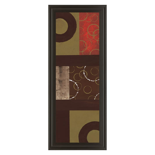 Classy Living Ringed Mosaic Wall Art 18x42in | Transitional Multicolor Paper on MDF Frame | Living Room & Office Accent | 18 x 42 x 1 in | Model 1179