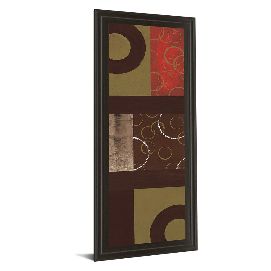 Classy Living Ringed Mosaic Wall Art 18x42in | Transitional Multicolor Paper on MDF Frame | Living Room & Office Accent | 18 x 42 x 1 in | Model 1179