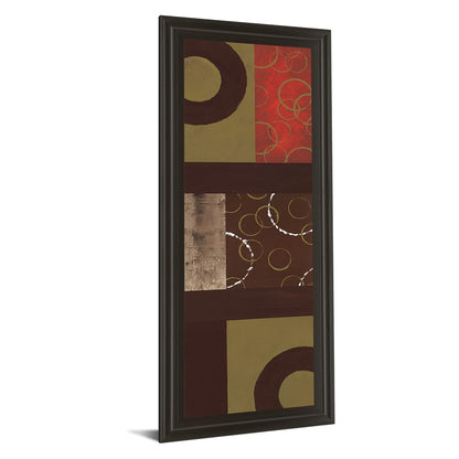 Classy Living Ringed Mosaic Wall Art 18x42in | Transitional Multicolor Paper on MDF Frame | Living Room & Office Accent | 18 x 42 x 1 in | Model 1179