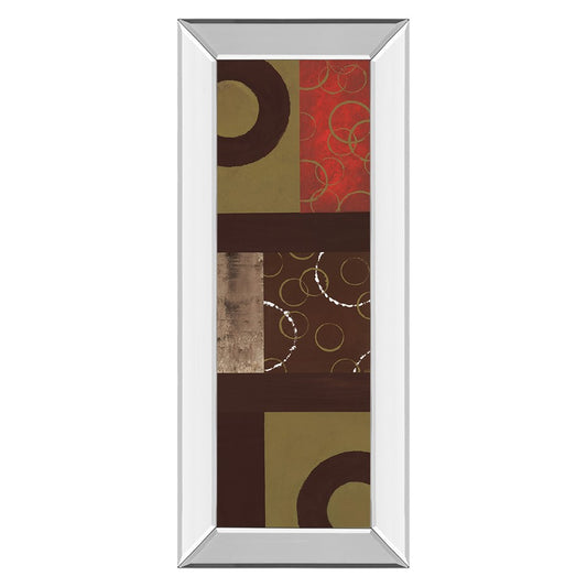 Classy Living Ringed Mosaic 18x42in Wall Art | Transitional Multicolor Paper on Mirrored Frame | Living Room & Office Decor | 18 x 42 x 3 in | Model 1179MF
