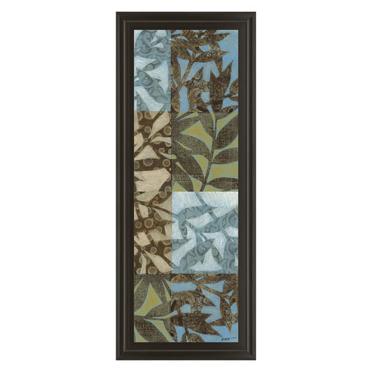 Classy Living Leaves I 18x42in Wall Art | Transitional Botanical Paper on MDF in Dark Chocolate Frame | Living Room & Office Decor | 1 x 18 x | Model 1182