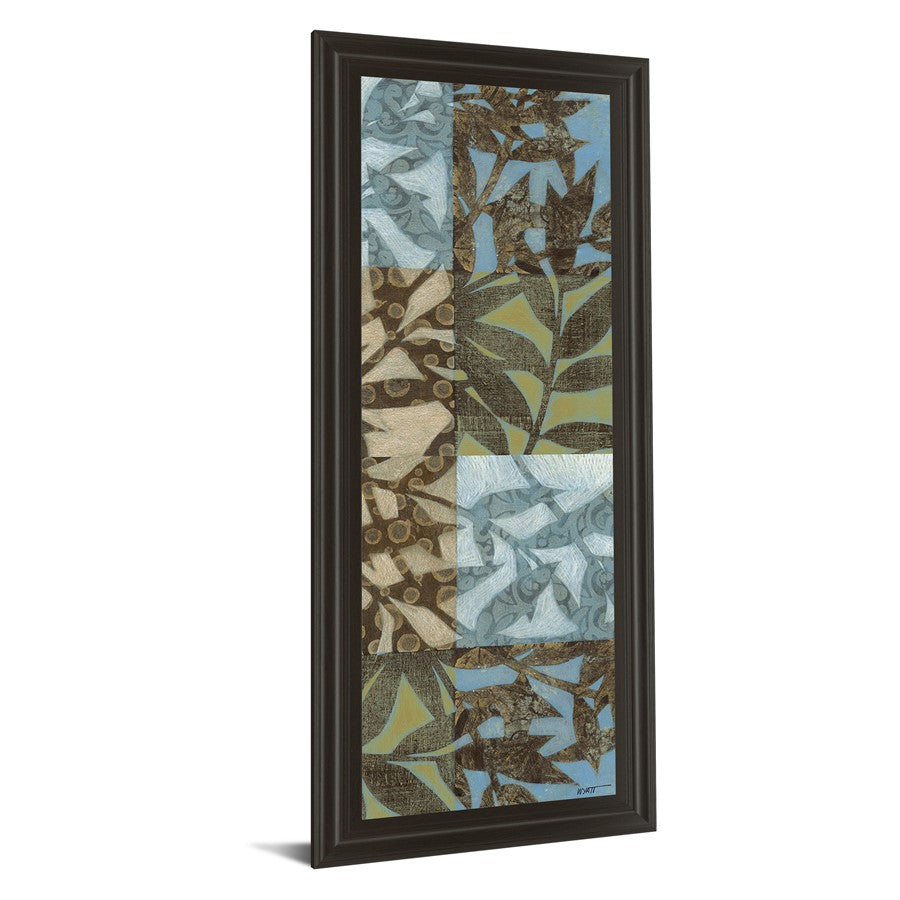 Classy Living Leaves I 18x42in Wall Art | Transitional Botanical Paper on MDF in Dark Chocolate Frame | Living Room & Office Decor | 1 x 18 x | Model 1182