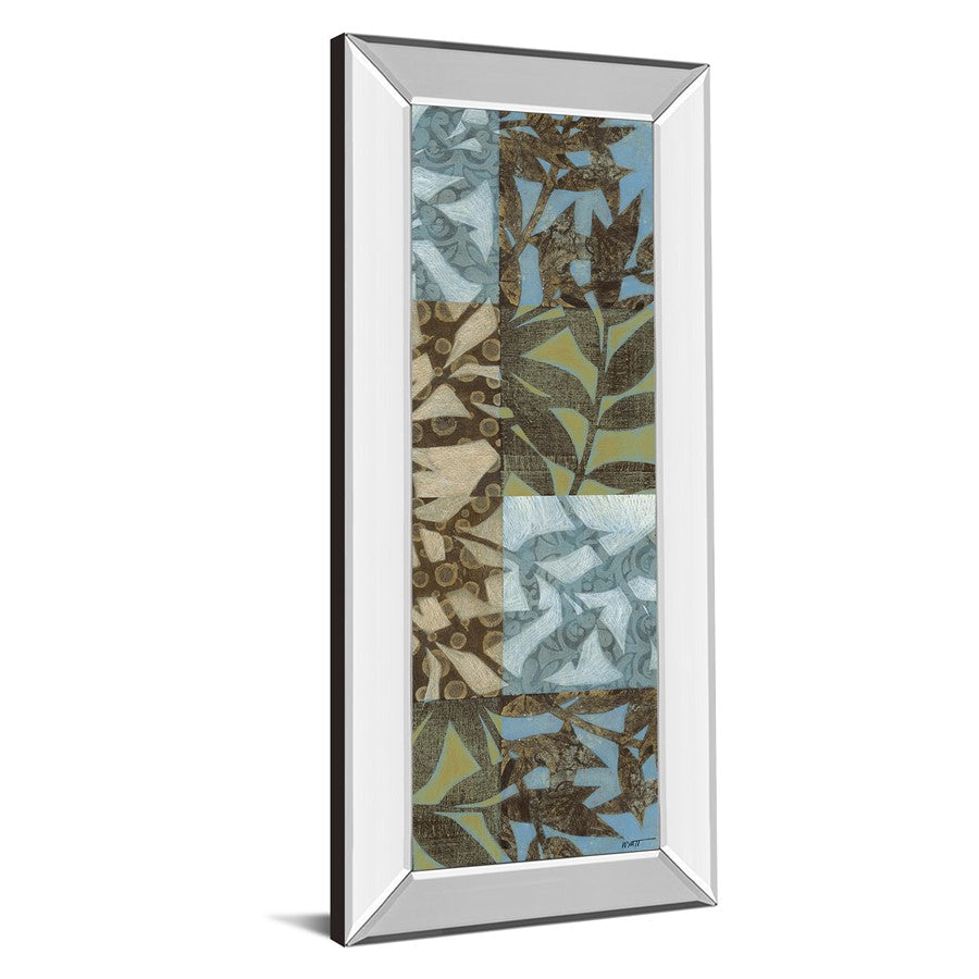 Classy Living Leaves I 18x42in Rectangular Wall Art | Transitional Botanical Paper on Mirrored Frame | Living Room & Bedroom Decor | 18 x | Model 1182MF
