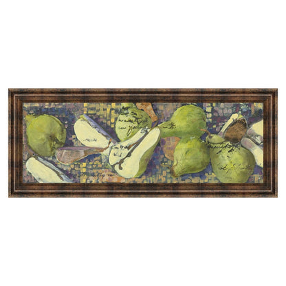 Classy Living Sparkling Pears 42x18in Wall Art | Contemporary Dark Chocolate MDF Frame | Kitchen & Dining Room Decor | 42 x 18 x 1 in | Model 1184