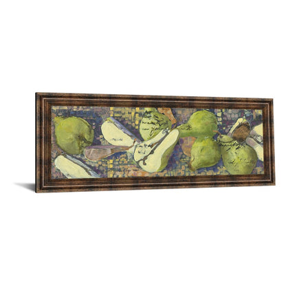 Classy Living Sparkling Pears 42x18in Wall Art | Contemporary Dark Chocolate MDF Frame | Kitchen & Dining Room Decor | 42 x 18 x 1 in | Model 1184