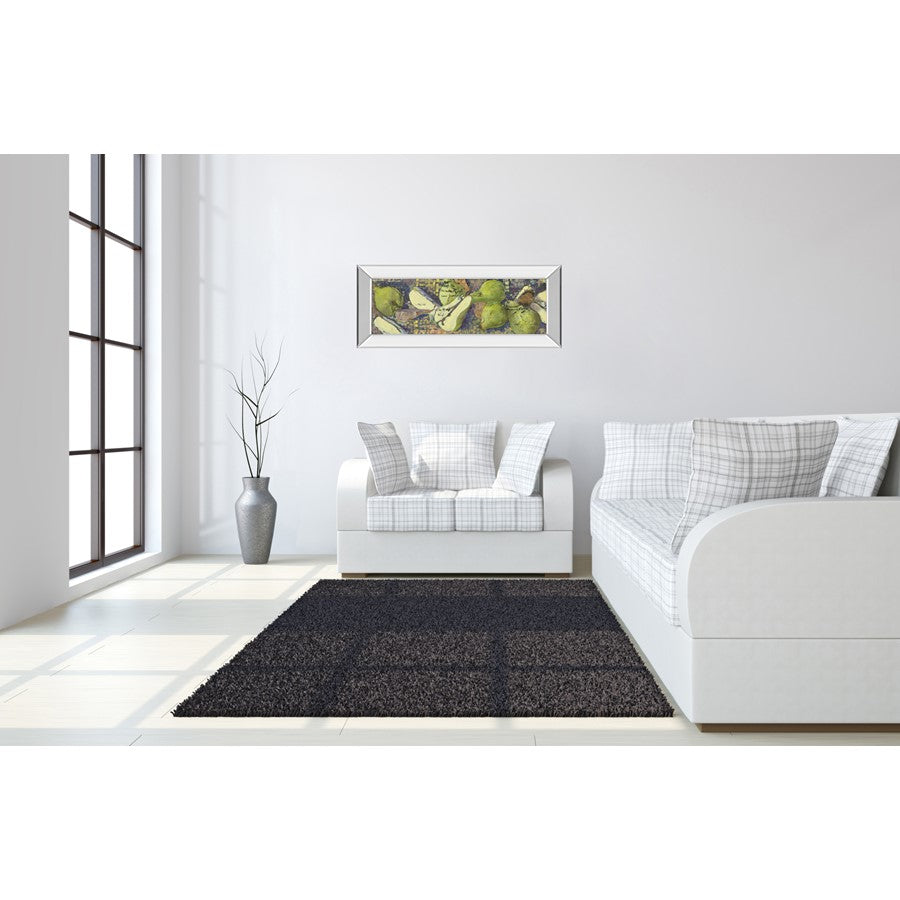 Classy Living Sparkling Pears 42x18in Wall Art | Contemporary Mixed Media on Paper in Mirrored Frame | Kitchen & Dining Room Decor | 42 x | Model 1184MF