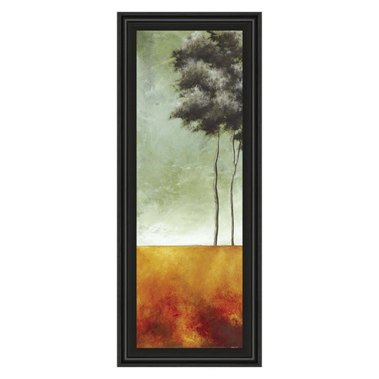 Classy Living Serene Palms 18x42in Wall Art | Transitional Abstract Palm Landscape in Midnight Aura Frame | Living Room & Bedroom Decor | 1 x | Model 1192