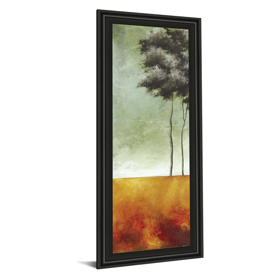 Classy Living Serene Palms 18x42in Wall Art | Transitional Abstract Palm Landscape in Midnight Aura Frame | Living Room & Bedroom Decor | 1 x | Model 1192