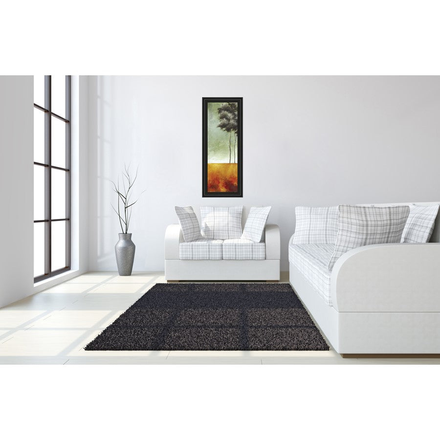 Classy Living Serene Palms 18x42in Wall Art | Transitional Abstract Palm Landscape in Midnight Aura Frame | Living Room & Bedroom Decor | 1 x | Model 1192