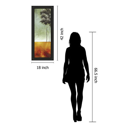 Classy Living Serene Palms 18x42in Wall Art | Transitional Abstract Palm Landscape in Midnight Aura Frame | Living Room & Bedroom Decor | 1 x | Model 1192