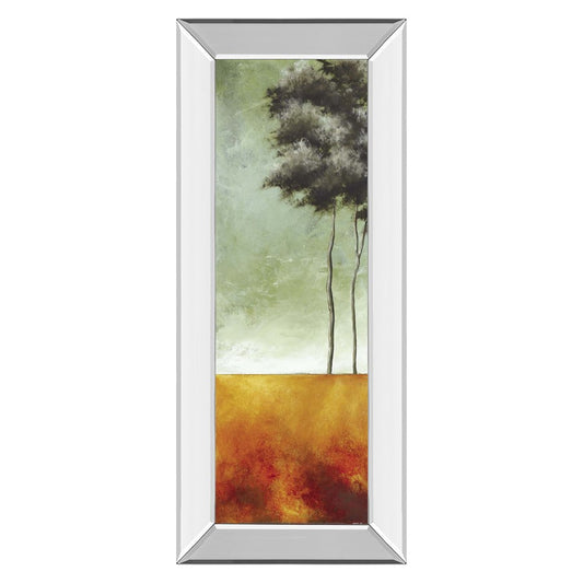 Classy Living Serene Palms 18x42in Wall Art | Transitional Abstract Landscape with Mirrored Frame | Living Room, Office & Bedroom Decor | Model 1192MF