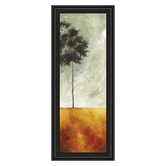 Classy Living Solitary Tree 18x42in Wall Art | Transitional Paper Art in Midnight Aura MDF Frame | Living Room & Office Tranquil Decor | 1 x | Model 1193