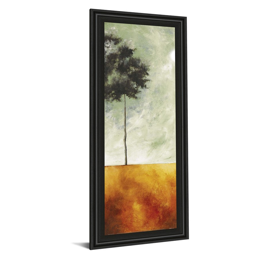 Classy Living Solitary Tree 18x42in Wall Art | Transitional Paper Art in Midnight Aura MDF Frame | Living Room & Office Tranquil Decor | 1 x | Model 1193