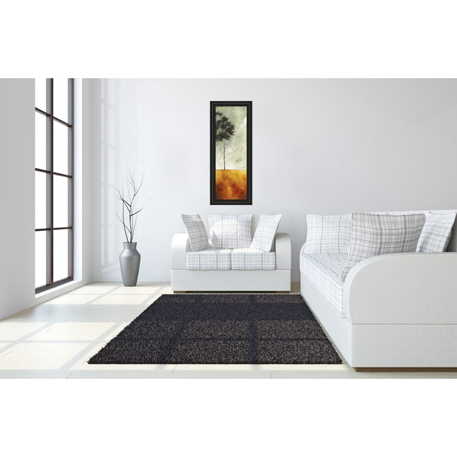 Classy Living Solitary Tree 18x42in Wall Art | Transitional Paper Art in Midnight Aura MDF Frame | Living Room & Office Tranquil Decor | 1 x | Model 1193