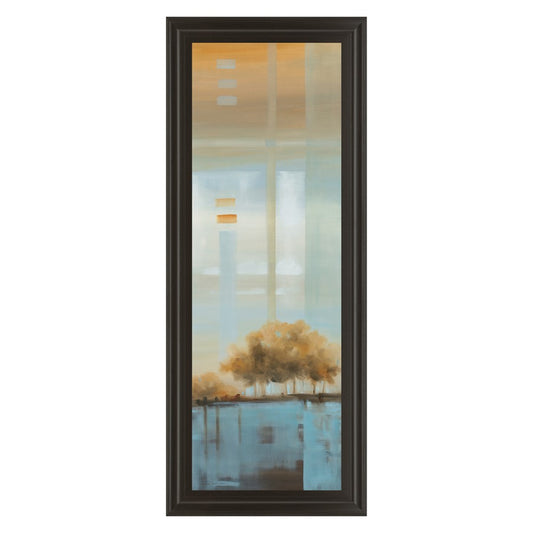 Classy Living Tranquil Reflection 18x42in Wall Art | Transitional Dark Chocolate MDF Frame | Living Room & Bedroom Calm Decor | 1 x 18 x 42 in | Model 1198