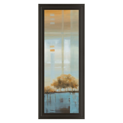 Classy Living Tranquil Reflection 18x42in Wall Art | Transitional Dark Chocolate MDF Frame | Living Room & Bedroom Calm Decor | 1 x 18 x 42 in | Model 1198