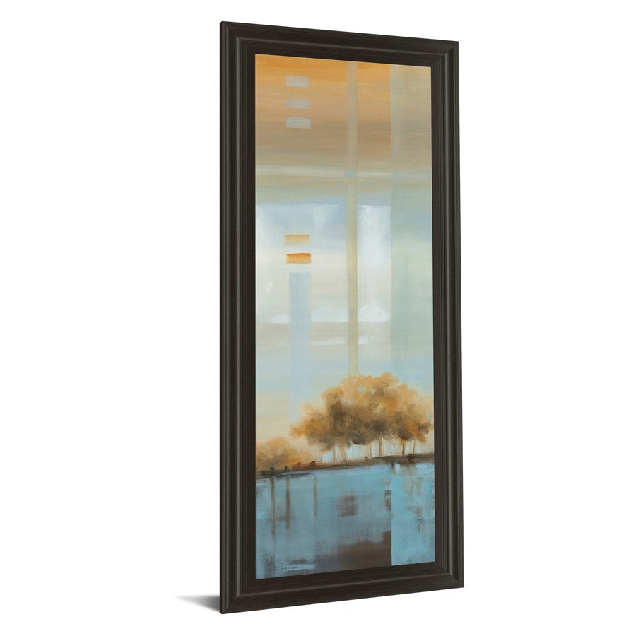 Classy Living Tranquil Reflection 18x42in Wall Art | Transitional Dark Chocolate MDF Frame | Living Room & Bedroom Calm Decor | 1 x 18 x 42 in | Model 1198