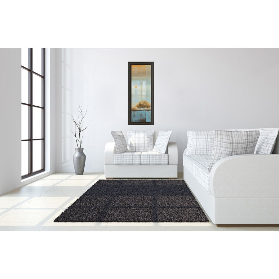 Classy Living Tranquil Reflection 18x42in Wall Art | Transitional Dark Chocolate MDF Frame | Living Room & Bedroom Calm Decor | 1 x 18 x 42 in | Model 1198
