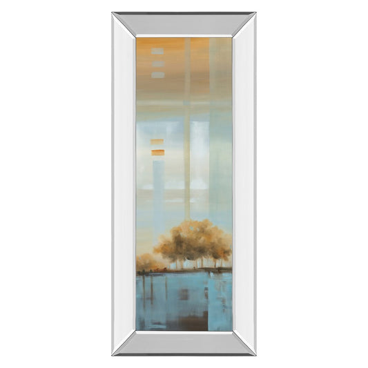 Classy Living Tranquil Reflection 18x42in Rectangular Wall Art | Transitional Mirrored Frame and Paper Print | Living Room & Office Decor | Model 1198MF