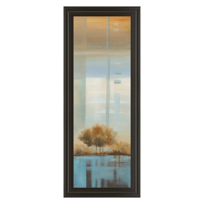 Classy Living Serene Coastal View Wall Art 18x42in | Transitional Landscape in Beige Blue Brown | Living Room & Office Decor | 1 x 18 x 42 in | Model 1199