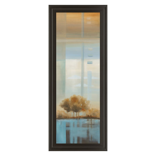 Classy Living Serene Coastal View Wall Art 18x42in | Transitional Landscape in Beige Blue Brown | Living Room & Office Decor | 1 x 18 x 42 in | Model 1199