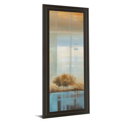 Classy Living Serene Coastal View Wall Art 18x42in | Transitional Landscape in Beige Blue Brown | Living Room & Office Decor | 1 x 18 x 42 in | Model 1199