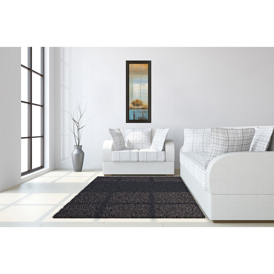 Classy Living Serene Coastal View Wall Art 18x42in | Transitional Landscape in Beige Blue Brown | Living Room & Office Decor | 1 x 18 x 42 in | Model 1199