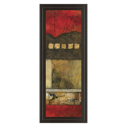 Classy Living Tupelo Honey I 18x42in Wall Art | Transitional Mixed Media Abstract in Dark Chocolate Frame | Living Room & Office Decor | 1 x | Model 1201