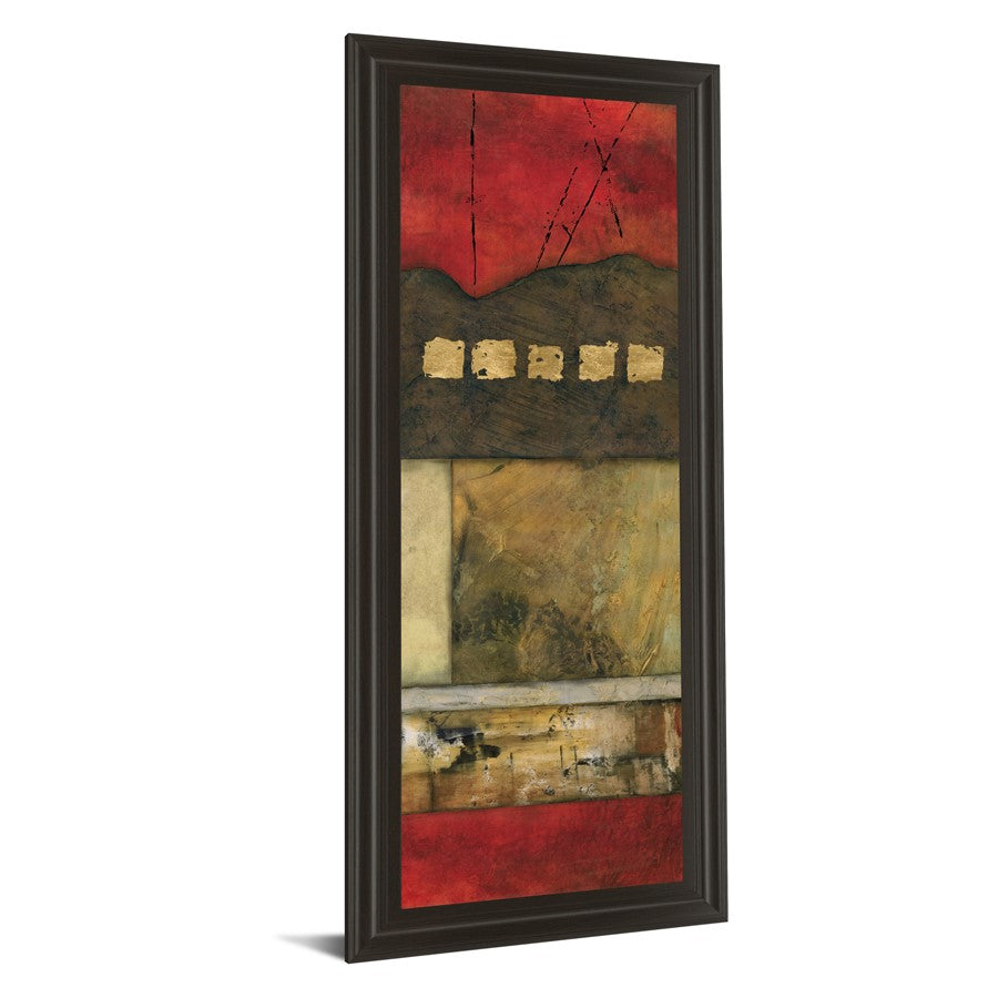 Classy Living Tupelo Honey I 18x42in Wall Art | Transitional Mixed Media Abstract in Dark Chocolate Frame | Living Room & Office Decor | 1 x | Model 1201
