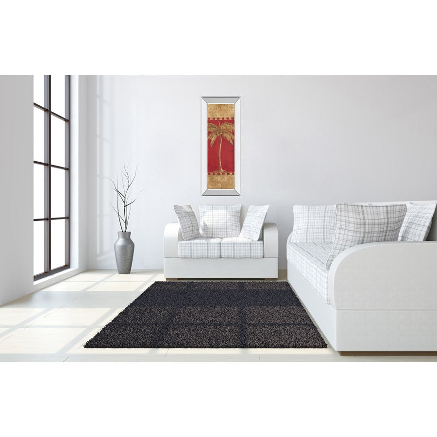 Classy Living Golden Palm Radiance 18x42in Wall Art | Transitional Mirrored Frame | Living Room & Bedroom Decor | 18 x 42 x 3 in | Model 1209MF